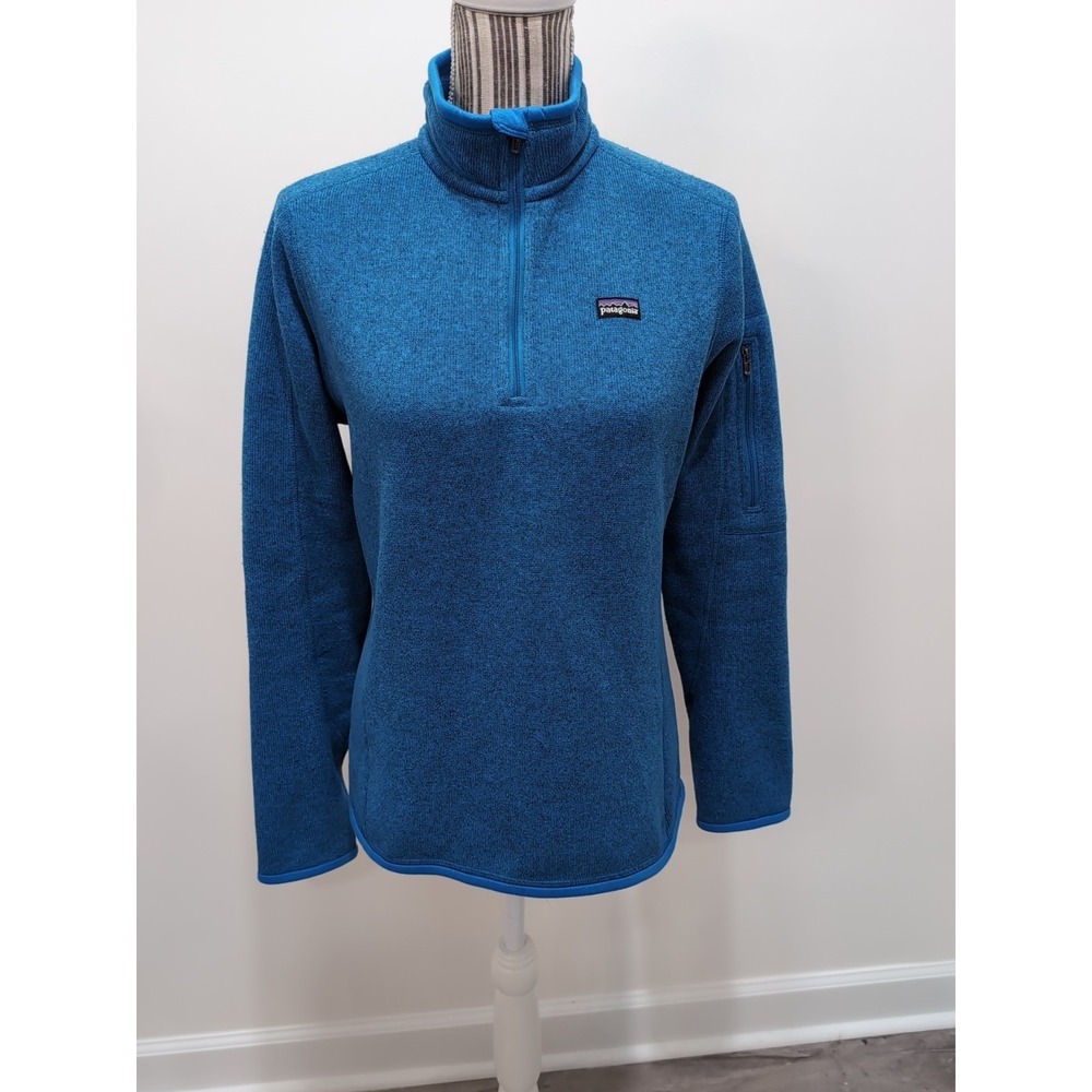 Patagonia Women's 1/4 Zip Better Sweater Size M Electric Blue Outdoor